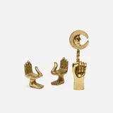 collection of three miniature sculptures by Pedro Friedeberg, c. 1975, carved and gilt wood, sold Jul 2017