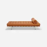 Barcelona daybed by Ludwig Mies van der Rohe, leather, walnut, stainless steel, sold Jul 2017