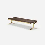 Nicos Zographos, Alpha bench, 1963, bronze, leather