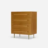 cabinet by T. H. Robsjohn-Gibbings, 1953, bleached walnut, brass, cane, sold Jul 2017