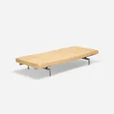 PK 80 daybed by Poul Kjaerholm, 1957 / 2003, leather, chrome-plated steel, lacquered wood, rubber, sold Jul 2017