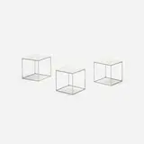 PK 71 nesting tables, set of three by Poul Kjaerholm, 1957 / 2003, stainless steel, acrylic, sold Jul 2017
