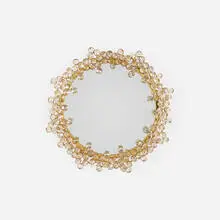 Palwa, mirror, c. 1970, gold-plated brass, crystal, mirrored glass