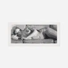 Computer Nude (Studies in Perception I) by Leon Harmon and Ken Knowlton, 1967, laser print on paper mounted to canvas, sold Jul 2017