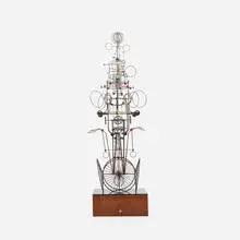 Untitled by Joseph Burlini, 1971, enameled steel, stained walnut, laminate, sold Jul 2017