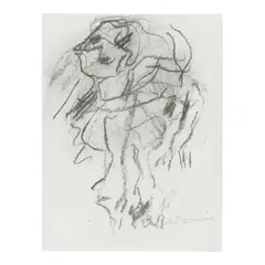 Willem de Kooning, Woman, circa 1975, charcoal on paper
