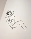 Tom Wesselmann, Partial Monica with Hat and Beads, 1985, enamel on laser-cut steel