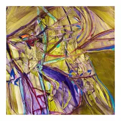 Jadé Fadojutimi, Ribbon of Thought, 2020, oil and oil stick on canvas