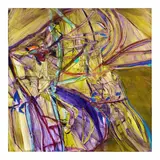Jadé Fadojutimi, Ribbon of Thought, 2020, oil and oil stick on canvas