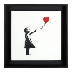 Banksy, Girl and Balloon, 2003, spray paint on canvas