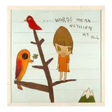 Yoshitomo Nara, ...Words Mean Nothing at All, 2012, acrylic on wood, in artist's frame