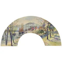 Paul Gauguin, Route de Rouen, circa 1884, gouache and watercolor on silk laid down on canvas