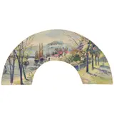 Paul Gauguin, Route de Rouen, circa 1884, gouache and watercolor on silk laid down on canvas