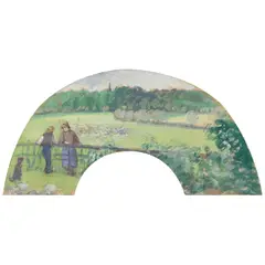 Berger et bergère à la barrière, Bazincourt by Camille Pissarro, circa 1885, gouache and wash on paper, sold May 2026