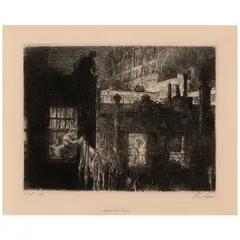 John Sloan, Night Windows (Morse 152), 1910, Etching on laid paper, Morse's fifth (final) state
