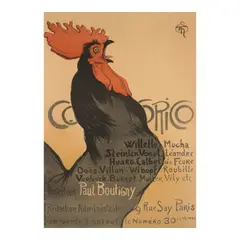 Théophile Steinlen, Cocorico (Crauzat 502), 1899, Lithographic poster in colors on wove paper linen-backed