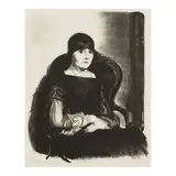 George Bellows, Study, Mrs. R., 1923, Lithograph on thin wove paper