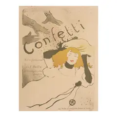 Confetti (Delteil 352, Adhémar 9, Wittrock P13, Adriani 101) by Henri de Toulouse-Lautrec, 1894, Lithograph in colors on wove paper, Wittrock's first and only state, sold Apr 2026
