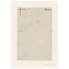 Buste, robe fleurie (Duthuit 137) by Henri Matisse, 1929, Etching on chine appliqué with Arches support, sold Apr 2026