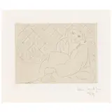 Henri Matisse, Figure assise sur fond de carreaux fleuris (Duthuit 192), 1929, Etching on chine appliqué with wove support
