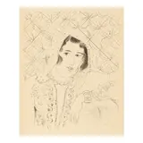 Henri Matisse, Figure devant tapa africain (Duthuit 515), 1929, Lithograph on japon paper