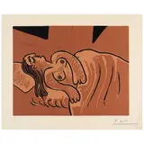 Pablo Picasso, Dormeuse (Femme endormie) (Bloch 1083, Baer 1319), 1962, Linocut in colors on Arches paper