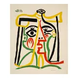 Pablo Picasso, Portrait de Jacqueline au Chapeau de Paille (Tête de Femme) (Bloch 1067, Baer 1279), 1962, Linocut in colors on Arches paper