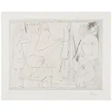 Pablo Picasso, Peintre et Modèle, avec une Spectatrice (Dans L'Atelier) (Bloch 1140, Baer 1138), 1963, Etching and drypoint on wove paper