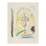 Pablo Picasso, Fumeur (Bloch 1165, Baer 1165), 1964, Soft-ground etching in colors on Auvergne Richard de Bas paper