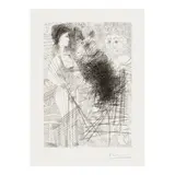 Pablo Picasso, Jeune femme en liquette, faune et tête de bouc, from La Série 347 (Bloch 1662, Baer 1678), 1968, Etching on Rives BFK