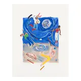 Emma Amos, Art Heaven, 2006, Digital inkjet print in colors with fabric appliqué on wove paper