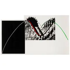 John Baldessari, Rollercoaster (Hurowitz 48), 1989-90, Photogravure and aquatint in colors on irregular shaped Somerset paper