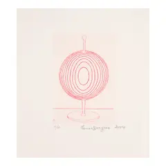 Louise Bourgeois, Glass Object (Wye 528), 2004, Drypoint in red on wove paper