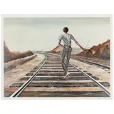 Ernie Barnes, Destination Unknown, 1979, Offset lithograph in colors on wove paper