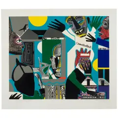 Romare Bearden, Sorcerer's Village (Gelburd/Rosenberg GG#32), 1976, Screenprint in colors on wove paper