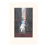 Richard Estes, Downtown Reflections, 2001, Woodcut in colors on Japanese paper