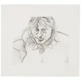 Lucian Freud, Head and Shoulders (Treves 15, Hartley 21), 1982, Etching on wove paper, the second (final) state, after the reduction of the plate