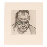 Lucian Freud, Head of Bruce Bernard (Treves 35, Hartley 26), 1985, Etching on Arches paper