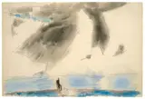The Cloud by Lyonel Feininger, 1937, Aquarell und Tuschfeder auf Bütten, sold Nov 2014