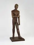 Hermann Blumenthal, Stehender auf rechteckiger Platte (Grosser Sinnender), 1929, Bronze mit braungoldener Patina. Höhe: 171 cm (67 ⅜ in. )