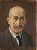 Max Liebermann, Selbstbildnis im Anzug, Büste en face, 1922, Öl auf Leinwand