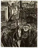 Conrad Felixmüller, Streikposten, 1921, Tuschfeder auf Papier