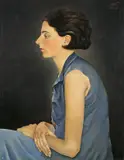 Franz Lenk, Bildnis Frau Preuß, 1929, Öl und Eitempera auf Leinwand, auf Holz aufgezogen