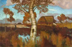 Otto Modersohn, Herbst im Moor“. (Vor) 1921, Öl auf Leinwand