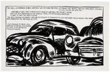 The Smell of Burning Rubber... by Raymond Pettibon, 1989, Ink on paper, sold May 2016