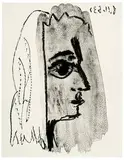Profile of a Fair-Haired Woman Looking to the Right by Pablo Picasso, 1963, Lithograph on Arches paper, sold May 2016
