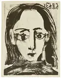 Young Woman, Full Face by Pablo Picasso, 1963, Lithograph on Rives BFK paper, sold May 2016