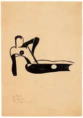 Hans Haffenrichter, Seated Figure, Reclining Female Figure, Embracing Figures (3), 1923, Woodblock print on paper