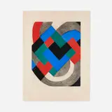 Sonia Delaunay, Gravure II (Composition rouge, vert, bleu et noir), 1969, etching and aquatint in colors on Arches