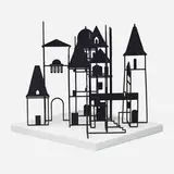 Bastide 4 by Julian Opie, 2021, 3D print mounted to white Corian base, sold Jun 2023
